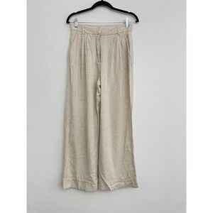 Abercrombie & Fitch Pants Women 27 Trousers Linen Wide Leg Pleats High Rise